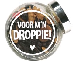 Snoeppot gevuld met drop "voor m'n droppie" - valentijn - liefde - zomaar