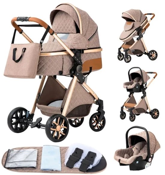 Kinderkraft NAVA 3-in-1 Multifunctionele Kinderwagen - Fietsaanhanger, Dubbele Kinderwagen & Sportwagen