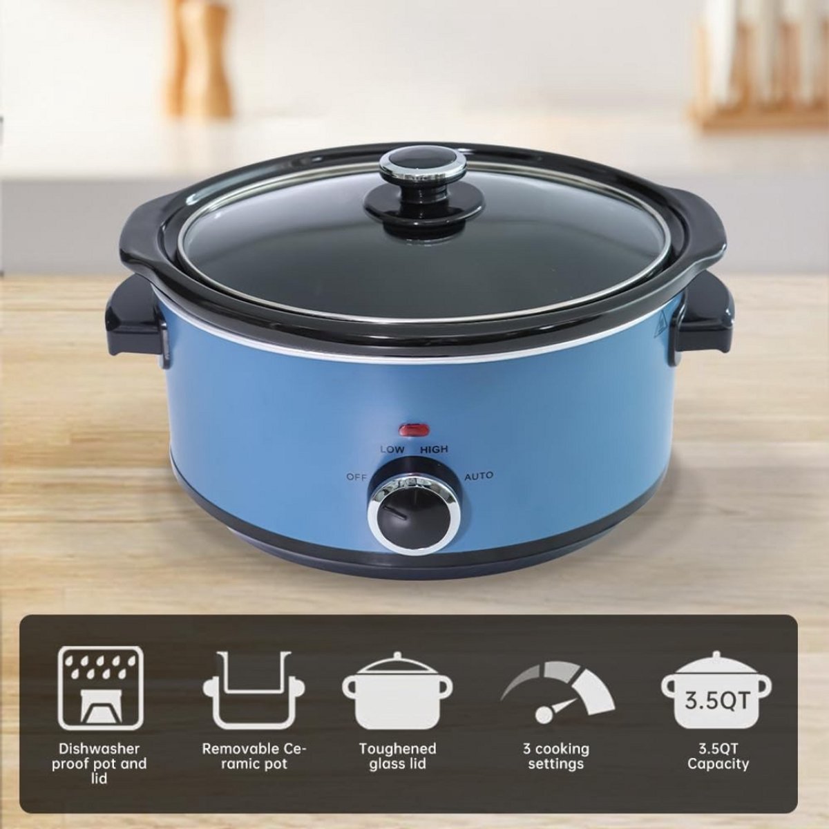Afbeelding 2 van Slowcooker - Hotpot - Elektrische Slowcooker - Binnenpan - Keramische Binnenpan - Warmhoudfunctie - Snelkookpan - Rijstkoker - RVS