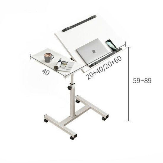 Elektrisch in hoogte verstelbaar wit bureau MILLA120, 1.200 mm x 800 mm