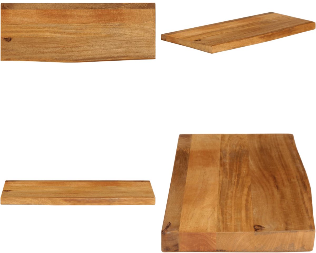 VidaXL Tafelblad met natuurlijke rand 80x40x2 5 cm massief mangohout Tafelblad Tafelbladen Vervangend Tafelblad Meubelpaneel