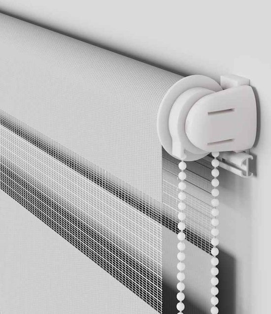 vidaXL - Store enrouleur Zebra - 150x230 - cm - largeur du tissu - 145,9 - cm - gris clair