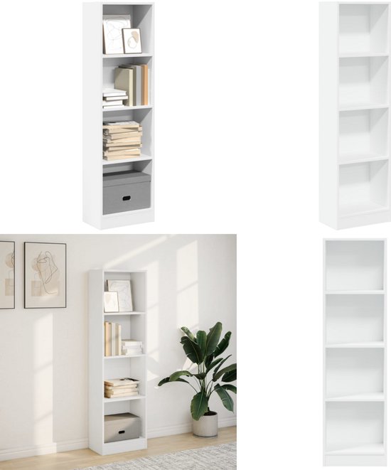 Boekenkast 40x35x180 cm bewerkt hout wit
