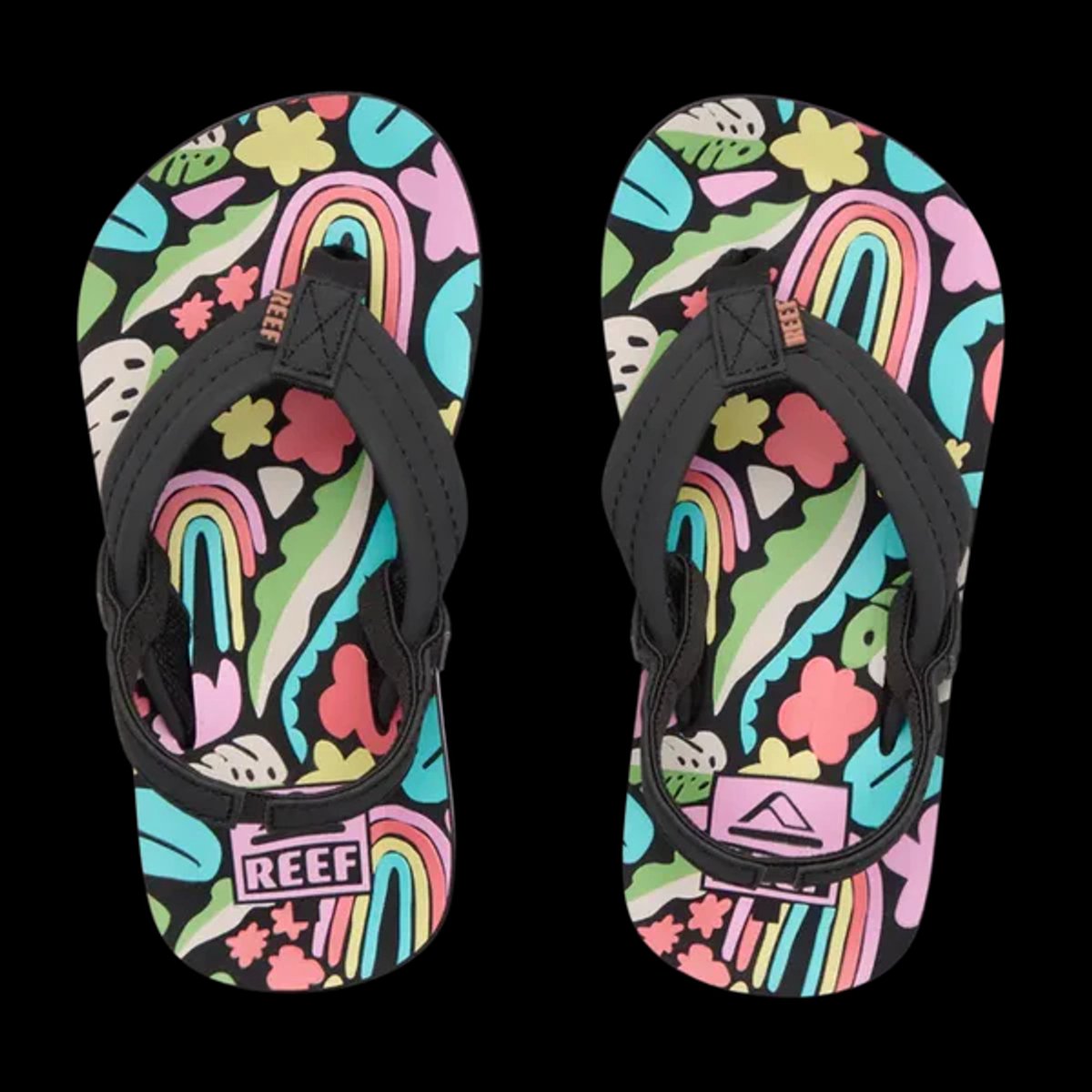Reef Teenslipper Little Ahi Tropical Rainbow Zwart