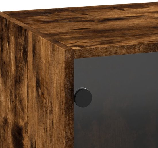 Vintage Wandkast / Mini Vitrine / Muurkast : Glas & Hout | Vitrinekast