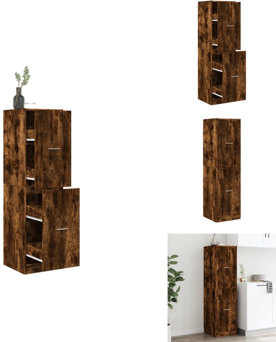 vidaXL Apothekerskast 30x41x118 cm bewerkt hout sonoma eikenkleurig, apothekerskast keuken, kast, opslagkast, apotheekkast, opbergkast, ladekast
