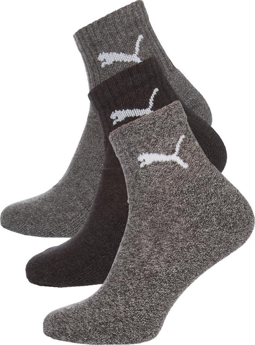 Puma 3-pack Korte Sport Sokken Unisex 35 Bruin
