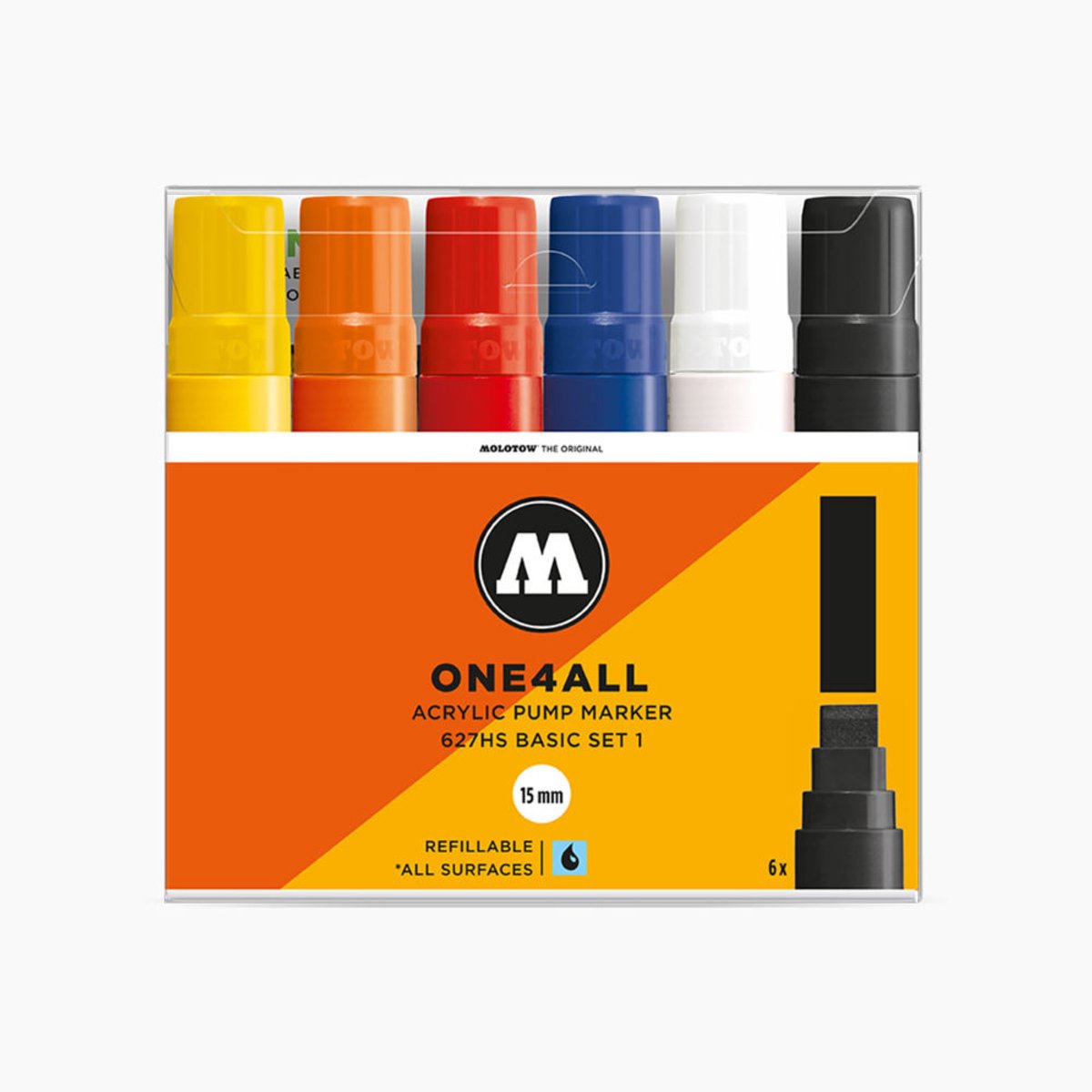 Molotow Acryl Markers ONE4ALL 15mm 627HS Marker Basic-Set-1