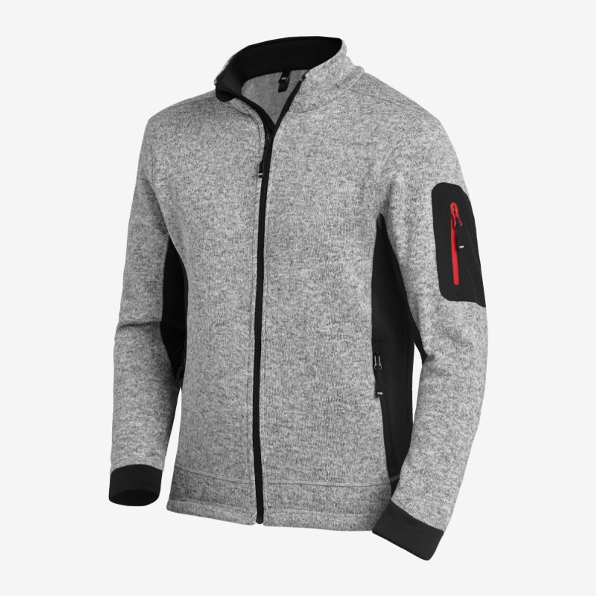FHB CHRISTOPH Herenvest Tricotfleece 79595 - Grijs-Zwart - 2XL
