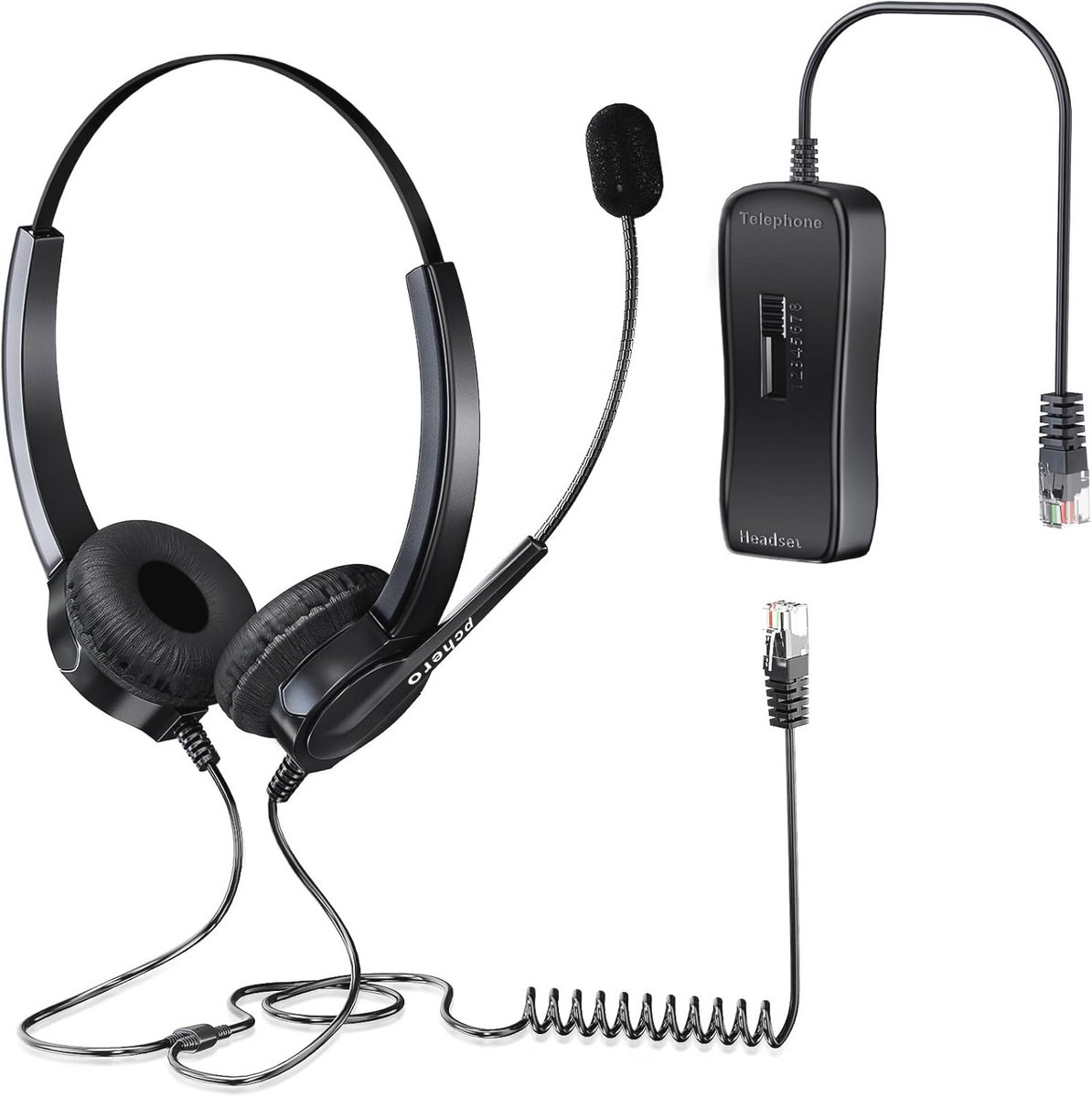 Handsfree Bureautelefoon Headset met Ruisonderdrukking en RJ9 Aansluiting