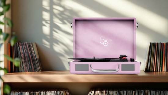 Mixx Revival 55 Stereo Vinyl - Platenspeler - Bluetooth - 33/45 RPM - Draagbare Koffer - Roze — afbeelding 4