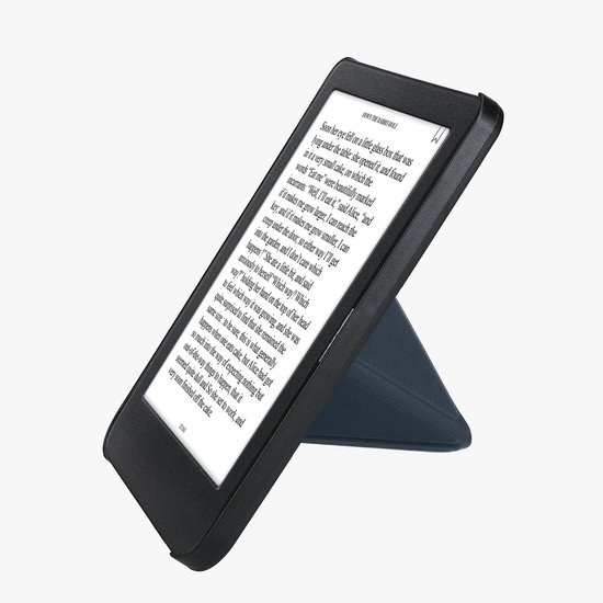 kwmobile e-reader hoesje geschikt voor Kobo Clara BW / Colour hoes - Ereader flip case met standaard - E reader cover van kunstleer - In donkerblauw — afbeelding 3