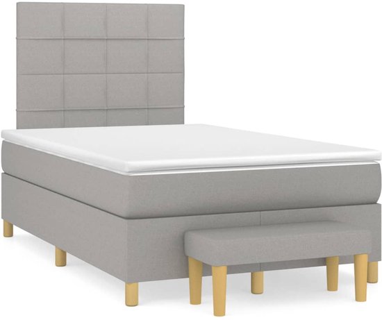 vidaXL Lit à sommier tapissier - Comfort - 120 x 200 cm - Matelas à ressorts ensachés - Lit