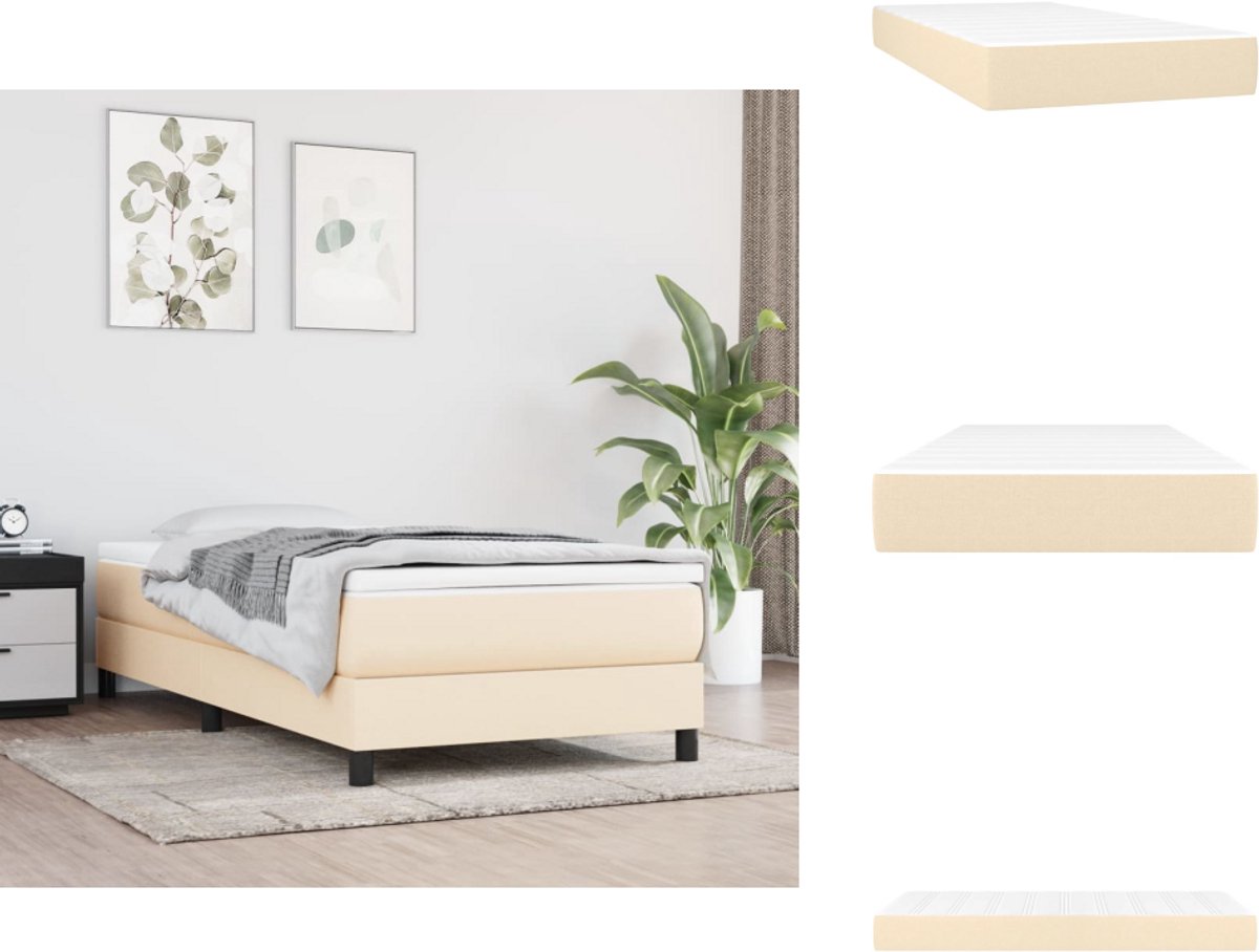vidaXL Pocketveringmatras - Pocketveringmatrassen - Matras - Pocketvering Matras - Pocketveringmatras 120x190x20 cm stof crèmekleurig