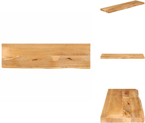 VidaXL Tafelblad Massief Mangohout Met Natuurlijke Rand 120x40x3,8 Cm - Uniek Vervangend Houten Blad