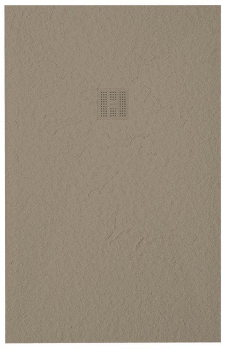 ZEZA Grade douchevloer - 120x90cm - antislip - antibacterieel - mineraalmarmer - rechthoek - mat cream (taupe)