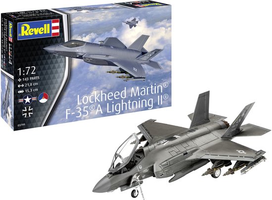 1:72 Revell 03799 Lockheed Martin F-35A Lightning II® - Straaljager Plastic Modelbouwpakket