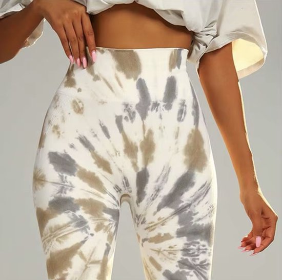 EARTHY GYM LEGGING - Maat S - Groen Grijs Wit - Green Grey White - Gymlegging - Sportlegging - Sportkleding - Yogalegging - Fitness legging - Yoga kleding — afbeelding 2