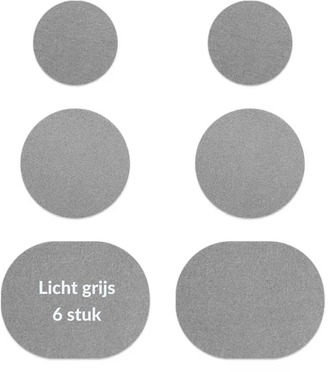Zelfklevende Sportschoenen Reparatie Patches – Microfiber Leer Hielbeschermer & Vamp Patch voor Sneakers, Schoenzolen & Voetverzorging – Duurzame Zelfklevende Schoenreparatie Stickers voor Comfort en Bescherming - licht grijs - 6stuk