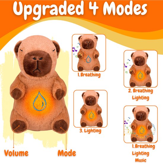 Klikkopers® - Breathing Capybara Knuffel - Ademende Knuffel - Ademhaling Knuffel Capybara - Kalmerend Capibara Knuffel - Breathing Capybara