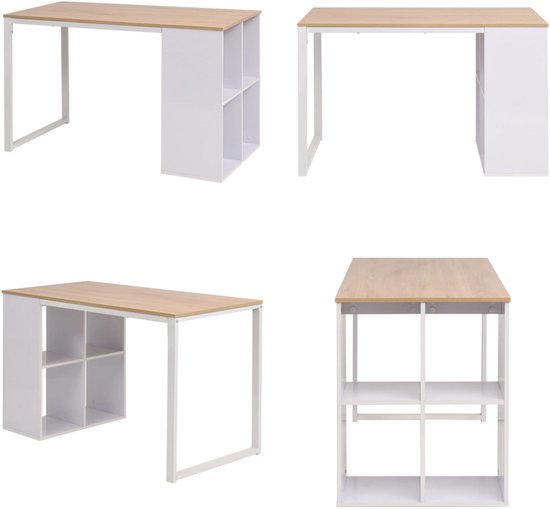 vidaXL Bureau 80x40x75 cm bewerkt hout zwart, schrijftafel