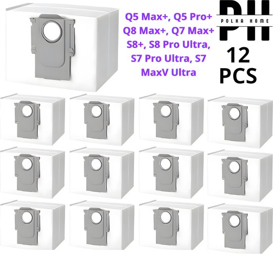 16 Sacs à Poussière Accessoires pour Roborock QV 35A/QV 35S/Saros 10R
