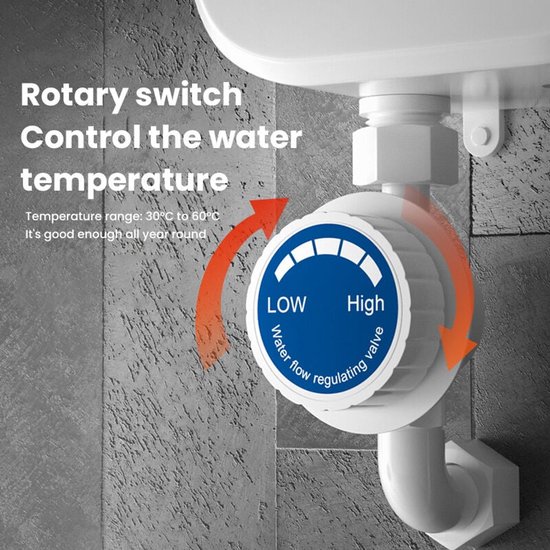 Elektrische doorstroomboiler, 3500 W, set, douche, boiler, keukenkraan, verwarming met douchekop en temperatuurweergave, voor keuken, badkamer, 220 V Elektrische doorstroomboiler, 3500 W, set, douche, boiler, keukenkraan, verwarming met douchekop en temperatuurweergave, voor keuken, badkamer, 220 V