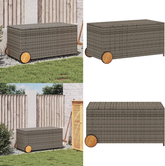 VidaXL Tuinbox 283 L Poly Rattan Bruin - Opbergbox, Tuinkist, Opbergdoos, Kussenbox, Tuinkussenbox VidaXL Tuinbox 283 L Poly Rattan Bruin - Opbergbox, Tuinkist, Opbergdoos, Kussenbox, Tuinkussenbox