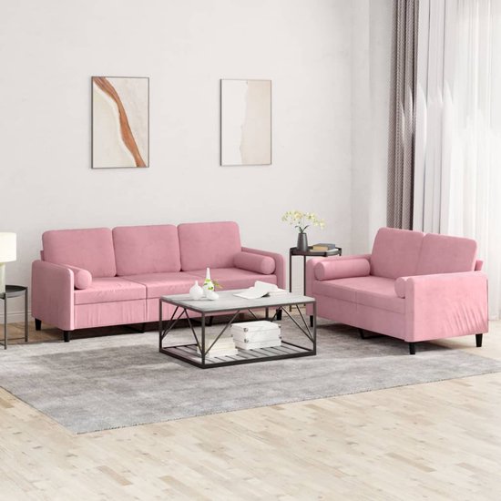 VidaXL 4-delige Loungeset met donkergrijze kussens bamboe - Kantoormeubelen Plus VidaXL 4-delige Loungeset met donkergrijze kussens bamboe - Kantoormeubelen Plus
