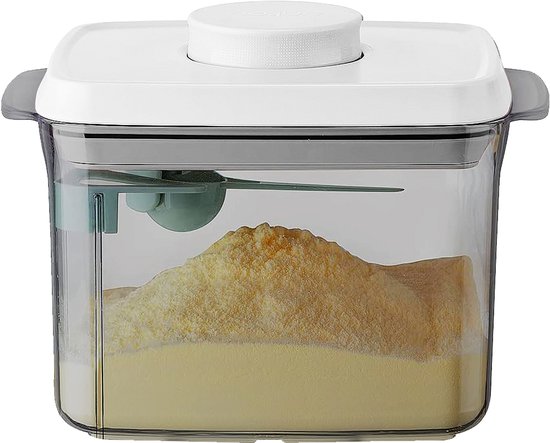 Ankou-Anti-UV versie- Vacuum Luchtdichte Babyvoeding- & Bewaarcontainer (1000ml) met drukknop -UV bescherming– inclusief maatschep - Rond - BPA vrij- melkpoeder container bewaardoos-reisbox-bewaarbus van ANKOU — afbeelding 3