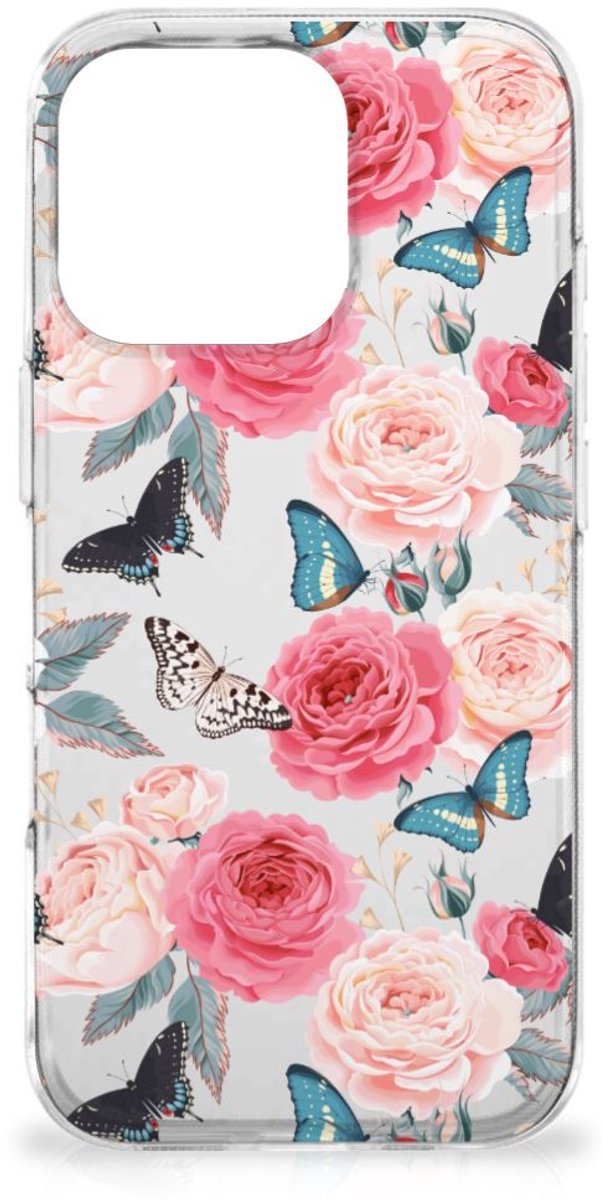 iPhone 16 Pro TPU Case Butterfly Roses