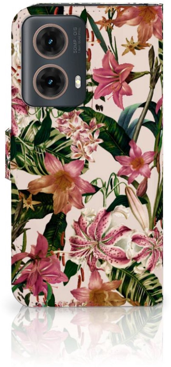 Book Case voor Motorola Moto G85 Hoesje Flowers