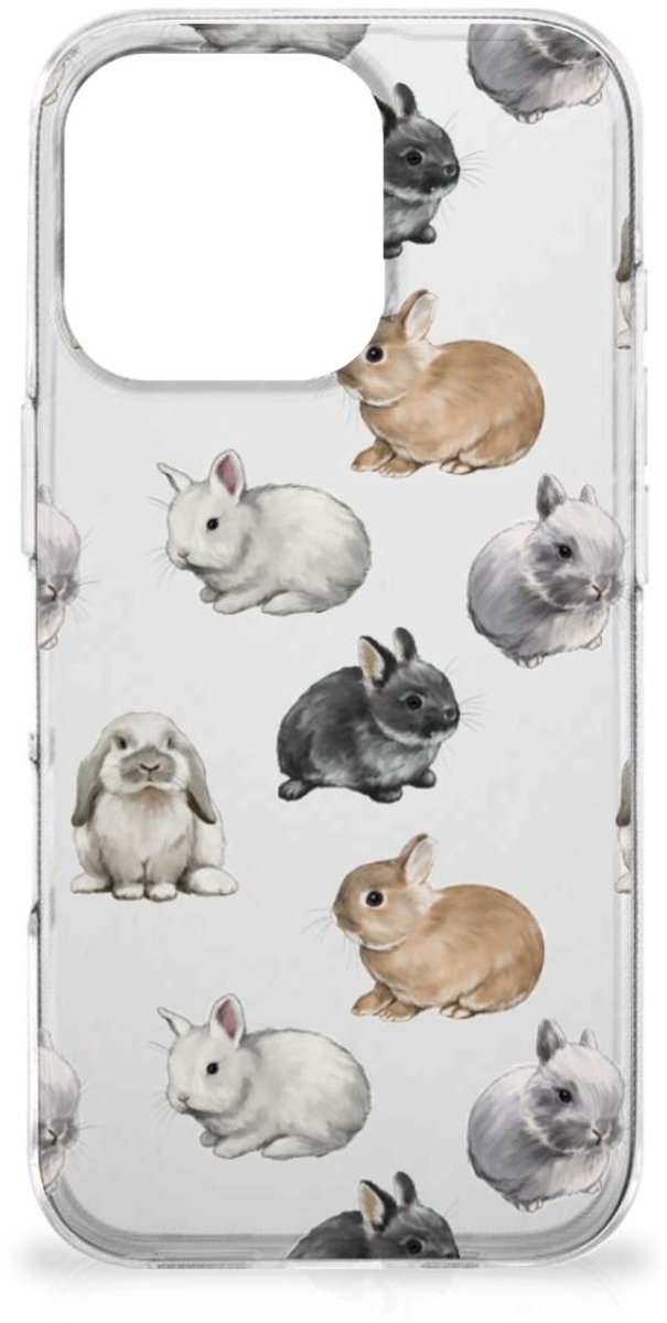 TPU Hoesje voor iPhone 16 Pro Konijntjes