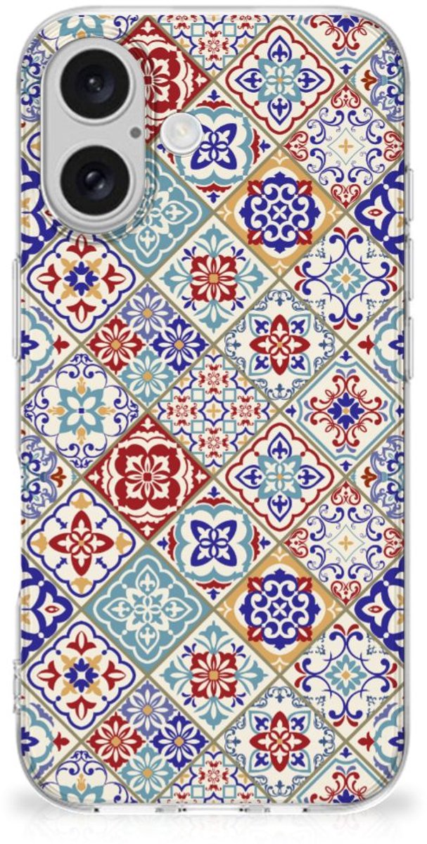 iPhone 16 plus TPU Siliconen Hoesje Tiles Color