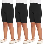 Lot de 3 Leggings Merry Style Filles - Sport - Pantalon décontracté - Court - Katoen - Pantalon de sport - Pantalon de yoga - Zwart/ Zwart/ Zwart - 140 - MS-MS10-227-LE