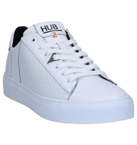 schoolbord Aan Hallo HUB Hook-m Lage sneakers - Leren Sneaker - Heren - Wit - Maat 43 | bol.com