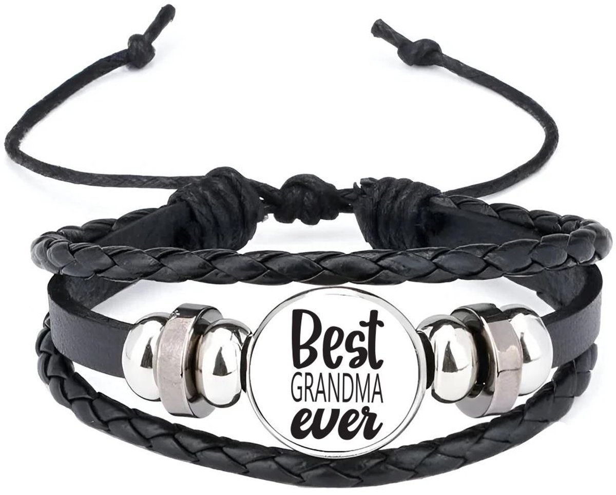 Akyol - best grandma ever armband zwart - Oma - oma mama - moederdag - cadeau - verjaardag - oma