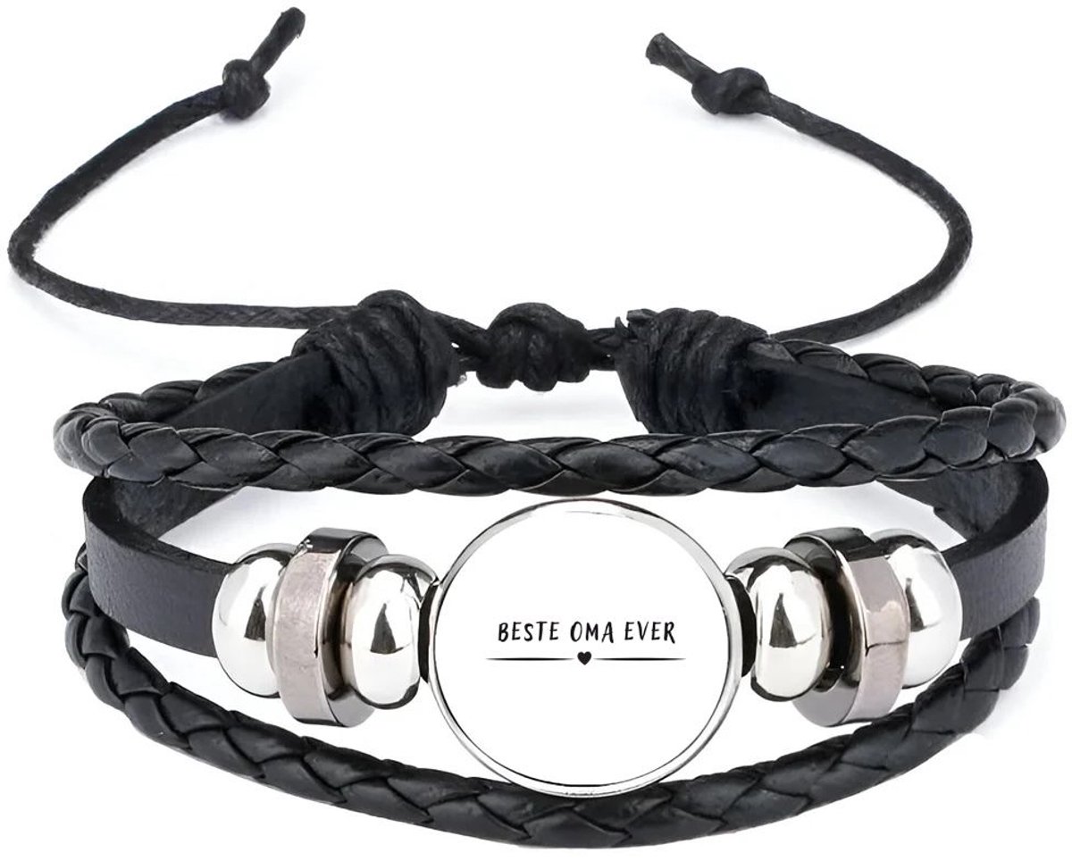 Akyol - beste oma ever armband zwart - Oma - grandma - leuk cadeau voor je oma