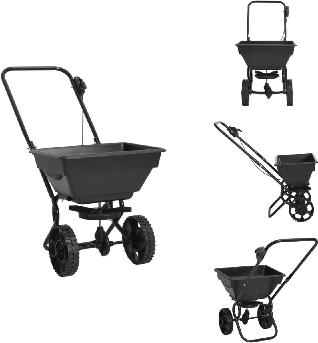 Bol.com vidaXL Strooiwagen duwmodel 15 L 92x46x70 cm PVC en staal - Strooiwagen - Strooiwagens - Strooimachine - Strooimachines aanbieding