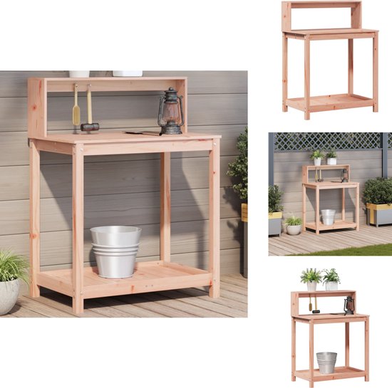 Table de rempotage vidaXL - Tables de remportage - Table de travail de jardin - Table de rempotage - Table de rempotage avec étagères 82,5 x 50 x 109,5 cm douglashout massif
