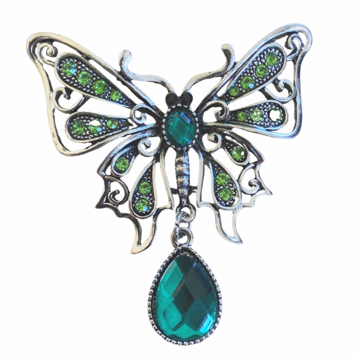 Broche Vlinder Groen 6 cm- Charme Bijoux