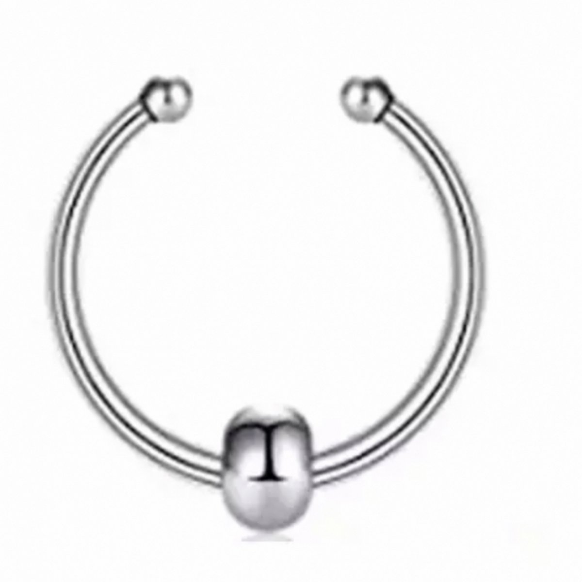 Fake Neusring Bolletje- zilverkleur - Charme Bijoux