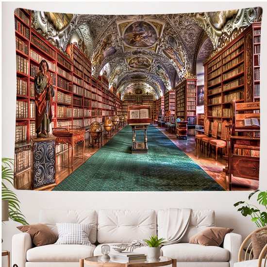 Ulticool - Bibliothèque Boeken Bibliothèque Bibliothèque - Tapisserie - 200x150 cm - Groot tapisserie - Affiche