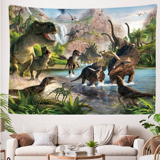Ulticool - Dinosaurus Group T- Rex - Tapisserie - 200x150 cm - Groot tapisserie - Affiche - Chambre d'enfant