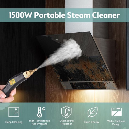 Stoomreiniger STEAMVOLT | 2500W Hoge druk | 3 Bar Stoomkracht | Voor