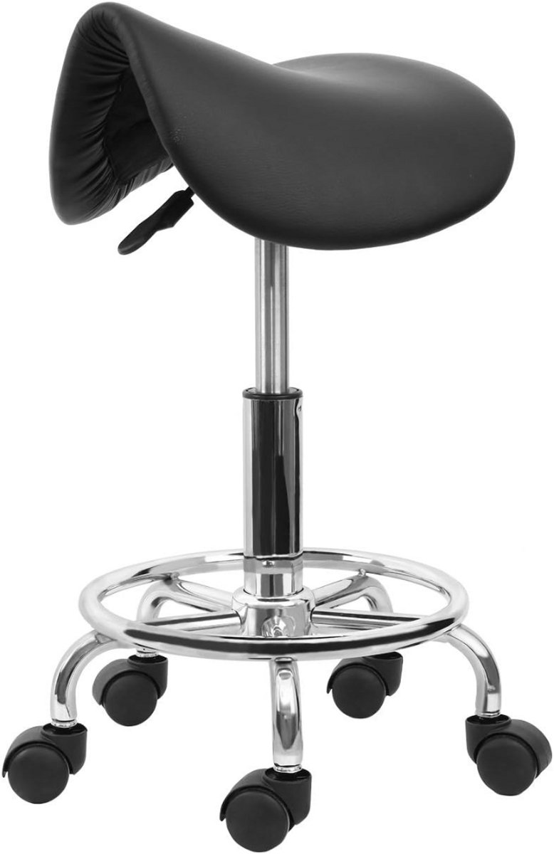 ApexArte® Zadelkruk op Wielen - Kapperskruk Ergonomisch - Tabouret