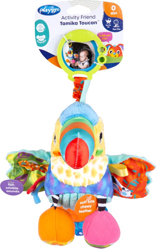 Playgro Activity Friend Tamika Toucan - Baby Speelgoed - Hangspeeltje - Kinderwagenspeeltje - Rammelaar - Kinderwagenaccessoire - Buggyaccessoire - - Educatief Speelgoed - Knuffeldier van Merkloos — afbeelding 5
