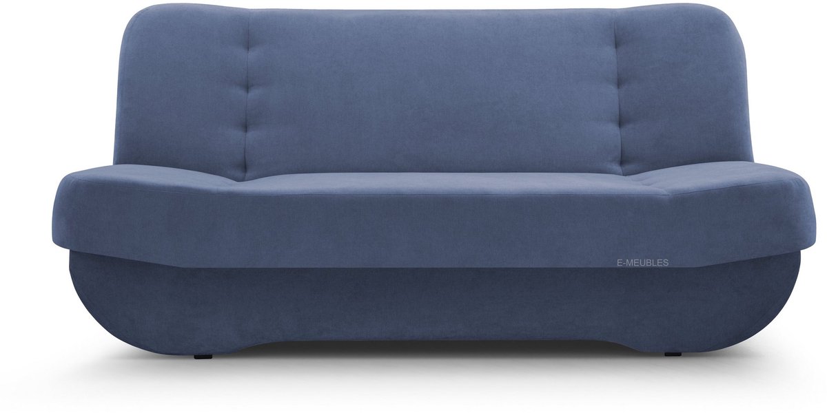 Zitsbank met slaapfunctie en opbergruimter, een bank voor de woonkamer, 192x87x90 cm - Slaapbank PAFOS - Marineblauw (Soro 76)