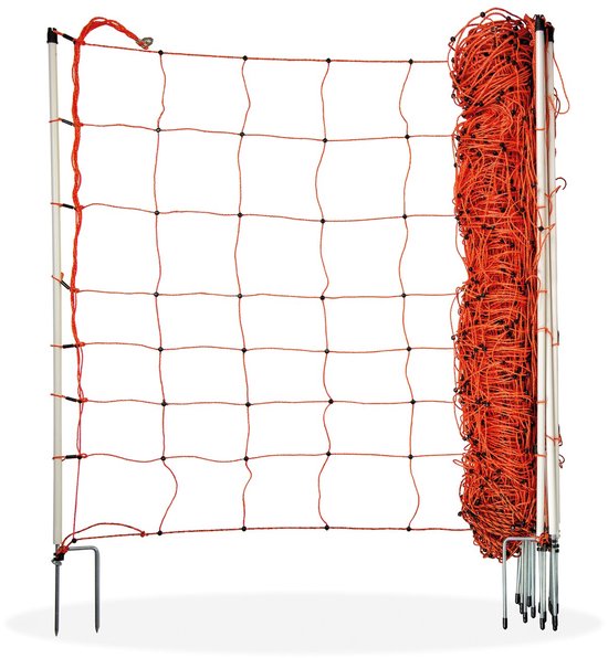 Horizont Hondennet - 50m lang - 90cm hoog - Dubbele punt - Elektrificeerbaar - Voor o.a. Hond, Kat, Kip of kleine Huisdieren - Omheiningsnet - Inclusief accessoires
