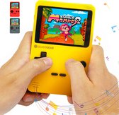Retro Game Console 240 Games - Spelcomputer Voor Kinderen - Classic - Handheld - Geel - Silvergear